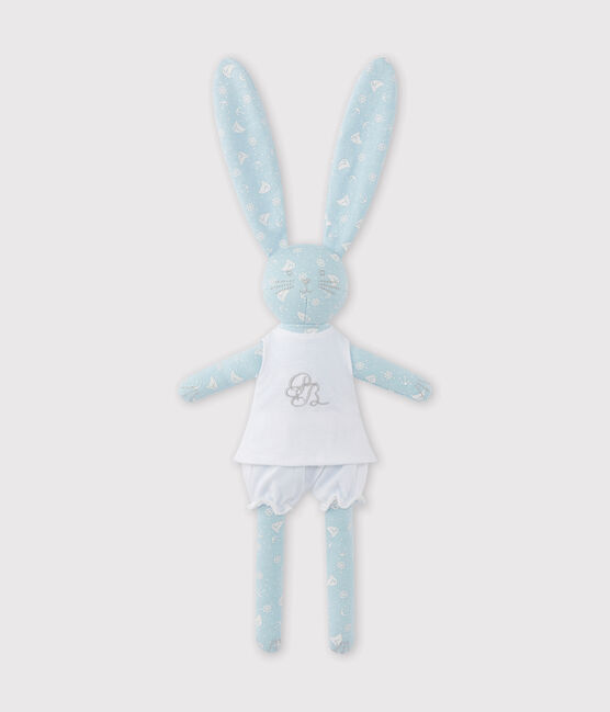 Doudou conejito estampado azul TOUDOU/blanco ECUME