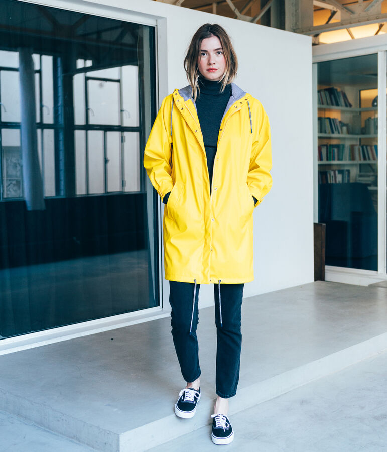 Chubasquero parka para mujer amarillo