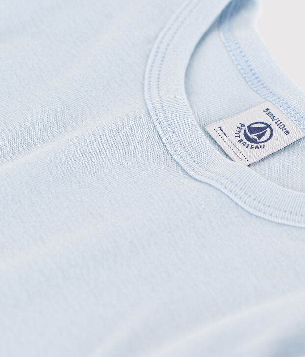 Camiseta de manga larga de algod&oacute;n azul