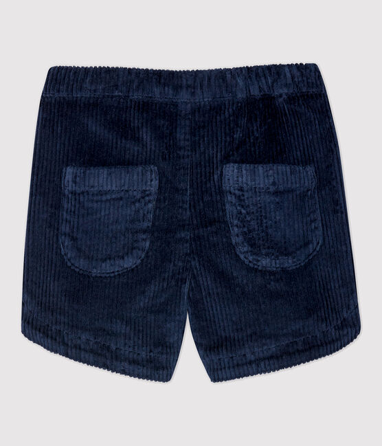 Pantalón corto de terciopelo de niña azul SMOKING