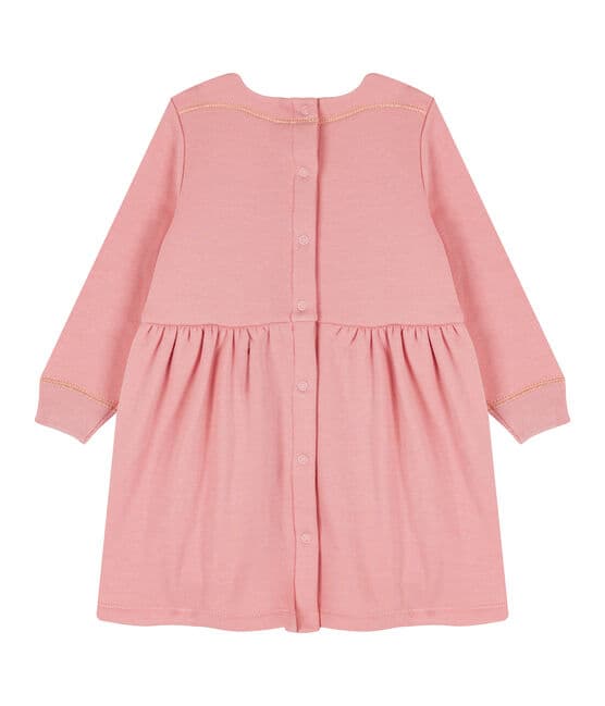 Vestido de manga larga en terciopelo para bebé niña rosa CHARME CN
