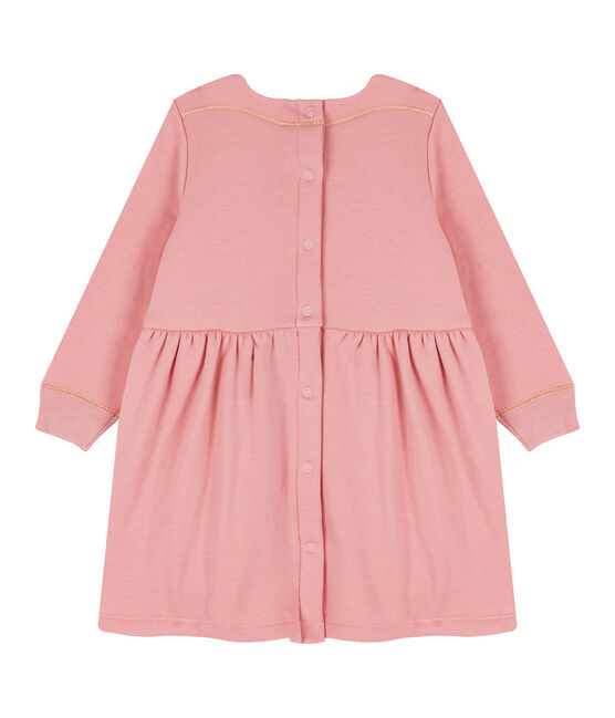 Vestido de manga larga en terciopelo para bebé niña rosa CHARME CN