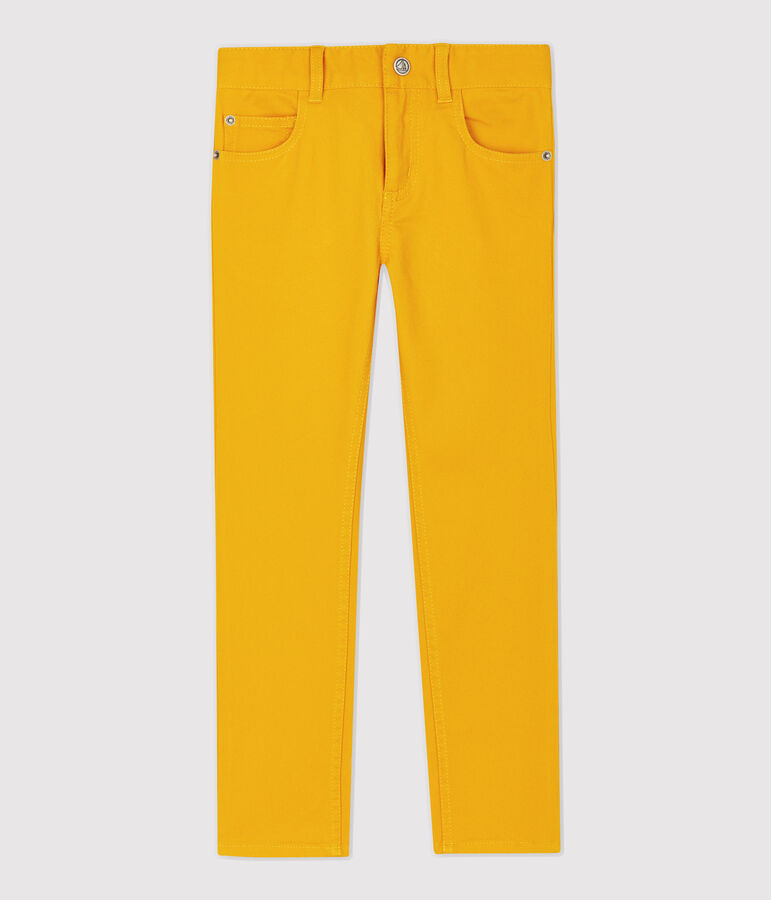 Pantal&oacute;n slim de sarga de ni&ntilde;o amarillo