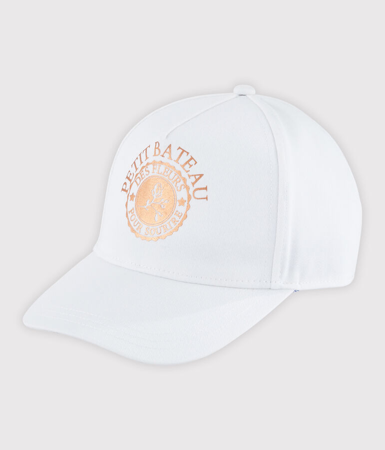 Gorra de sarga ni&ntilde;a blanco