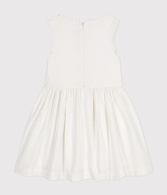 Vestido sin mangas de algodón moderno para niña blanco MARSHMALLOW