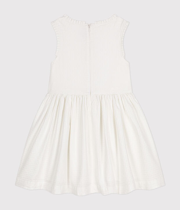 Vestido sin mangas de algod&oacute;n moderno para ni&ntilde;a blanco