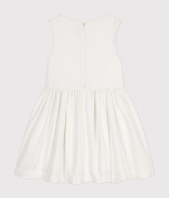 Vestido sin mangas de algodón moderno para niña blanco MARSHMALLOW