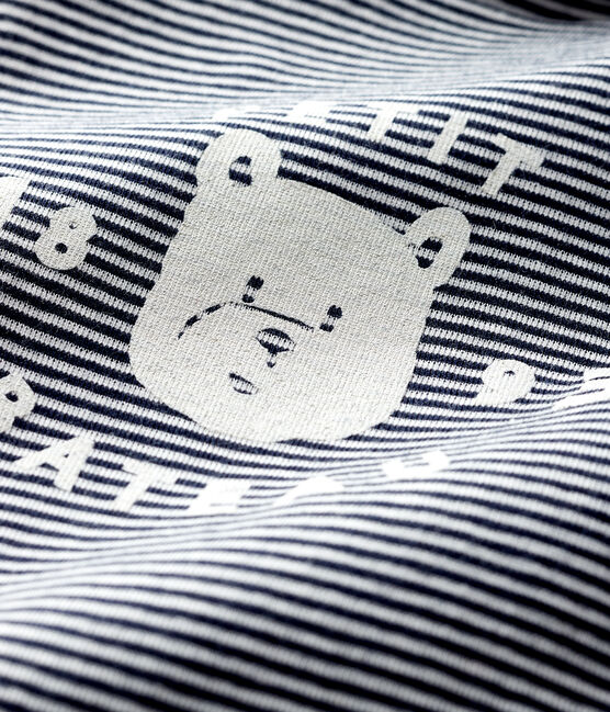 Bodi de manga larga con cuello de tortuga para bebé azul SMOKING/blanco MARSHMALLOW