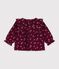 Blusa de terciopelo de manga larga con estampado de flores para beb&eacute; rojo/multicolor