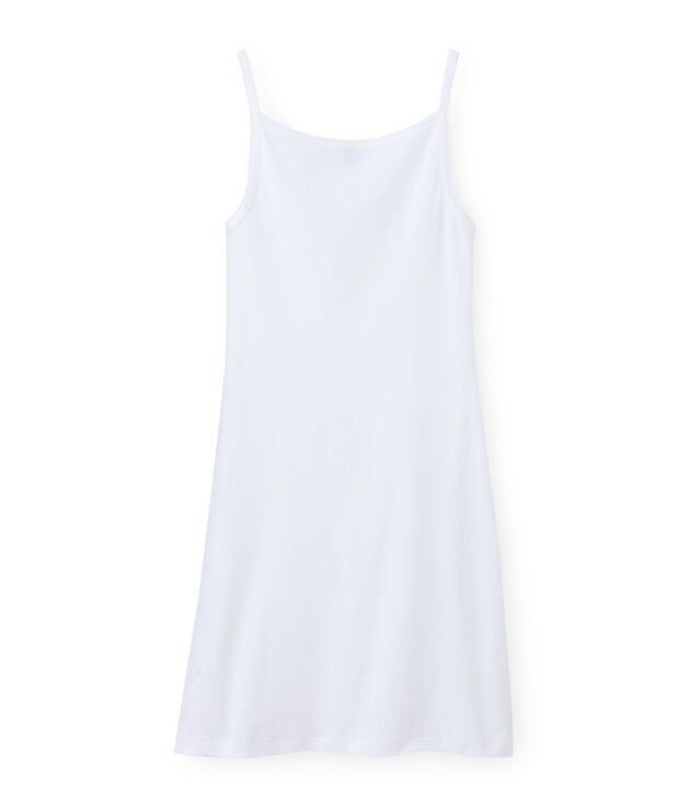 Chemise &agrave; bretelles femme coton/laine/soie blanco Lait