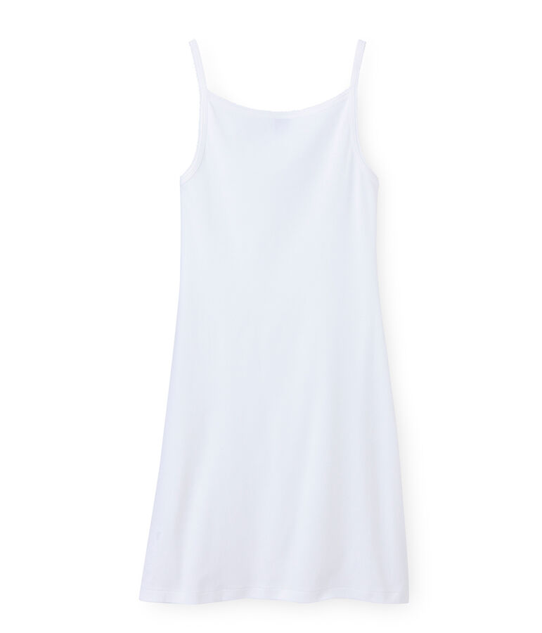 Chemise &agrave; bretelles femme coton/laine/soie blanco Lait