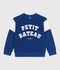Sudadera infantil de algod&oacute;n azul/crudo