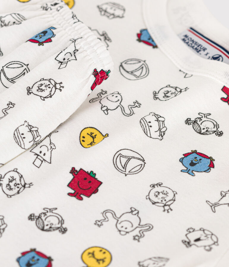 Pijama corto infantil Monsieur Madame de algod&oacute;n blanco MARSHMALLOW/blanco MULTICO