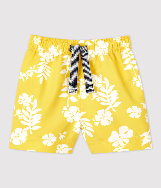 Bañador ecológico de bebé amarillo ORGE/blanco MARSHMALLOW