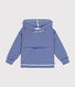 Sudadera infantil de rizo a rayas con capucha