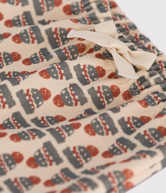 Pantalón de punto jersey grueso estampado para bebé blanco AVALANCHE/ MULTICO