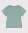 Camiseta infantil lisa de manga corta de algodón verde PAUL