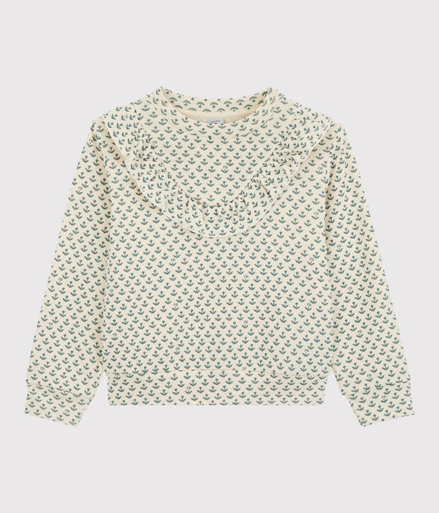 Sudadera de t&uacute;bico de ni&ntilde;a crudo/verde