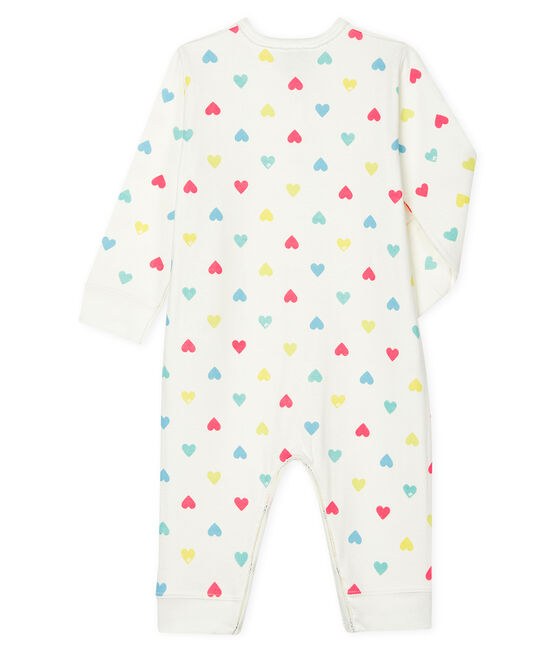 Pijama de bebé sin pies en túbico para niña blanco MARSHMALLOW/blanco MULTICO