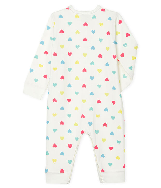 Pijama de beb&eacute; sin pies en t&uacute;bico para ni&ntilde;a blanco/multicolor