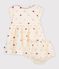 Vestido de algod&oacute;n de manga corta con estampado de corazones para beb&eacute; crudo/multicolor