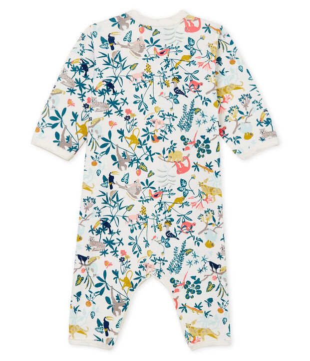 Pelele de punto acanalado para beb&eacute; de ni&ntilde;a blanco/multicolor