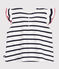 Blusa sin mangas de algodón a rayas para bebé blanco MARSHMALLOW/azul SMOKING
