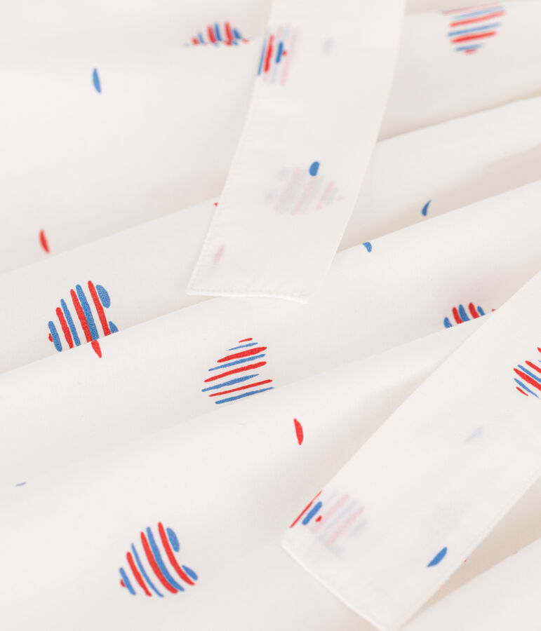 Falda infantil de algod&oacute;n con corazones crudo/multicolor