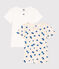 Lote de 2 camisetas de manga corta de algodón con corazón para niña variante 1