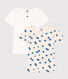 Lote de 2 camisetas de manga corta de algodón con corazón para niña