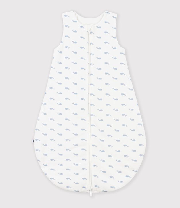Saco de terciopelo para beb&eacute; con estampado de ballenas TOG 3 azul/azul