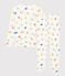 Pijama emociones de algodón y lyocell para niño/niña blanco MARSHMALLOW/blanco MULTICO