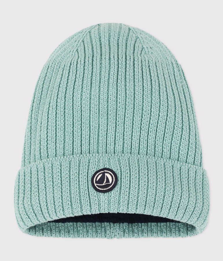 Gorro de punto con forro de tejido polar de ni&ntilde;o/ni&ntilde;a verde