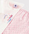 Pijama corto de caballitos de mar de algodón de niña blanco MARSHMALLOW/rosa GRETEL