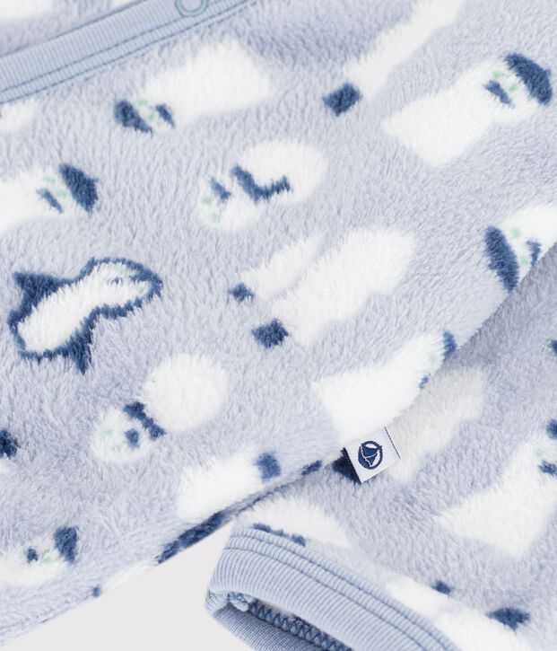Sobrepijama de tejido polar con estampado de mu&ntilde;eco de nieve para beb&eacute; azul/multicolor