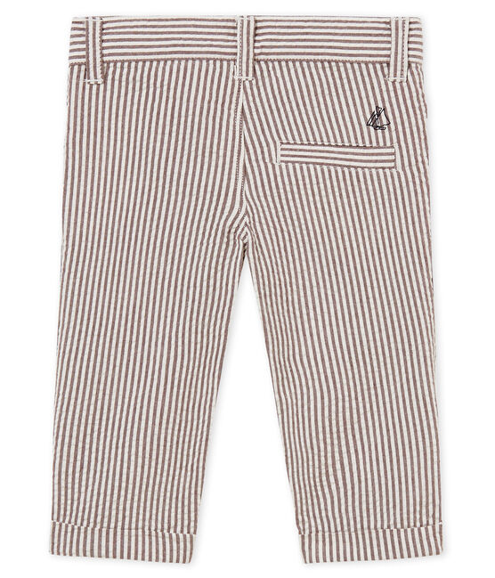 Pantalón de rayas para bebé niño rojo VINO/blanco MARSHMALLOW