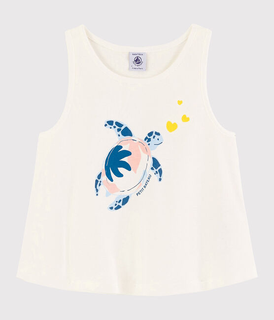 Camiseta de tirantes de algodón de niña blanco MARSHMALLOW