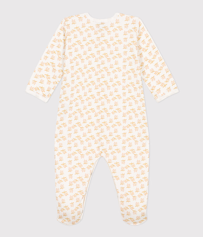 Pijama de t&uacute;bico con flores para beb&eacute; blanco MARSHMALLOW/blanco MULTICO