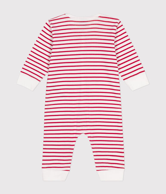 Pijama de algodón sin pies para bebé blanco ECUME/rojo TERKUIT