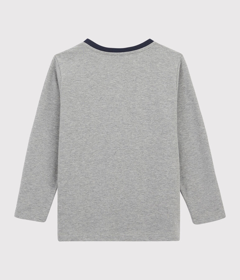 Camiseta serigrafiada para ni&ntilde;o gris