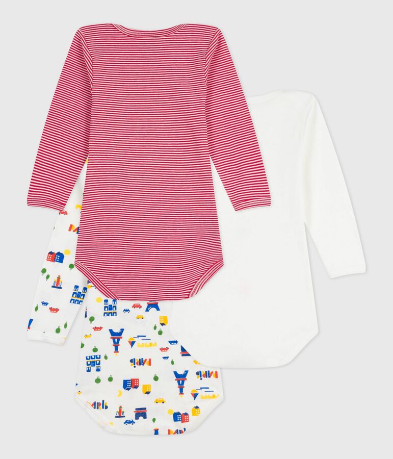 Juego de bodies de algod&oacute;n de manga larga con estampado para beb&eacute; multicolor