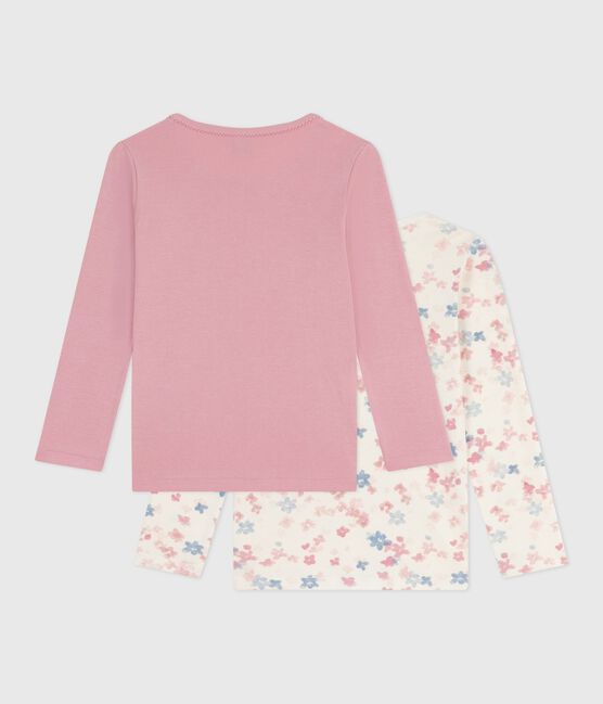 Juego de camisetas infantiles de algodón de manga larga con estampado de flores variante 1