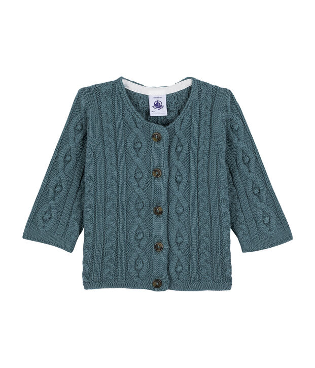 Cable-knit cardigan azul Atlantic