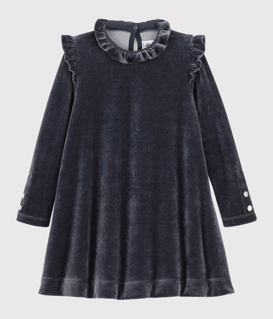 Vestido de manga larga para niña azul SMOKING