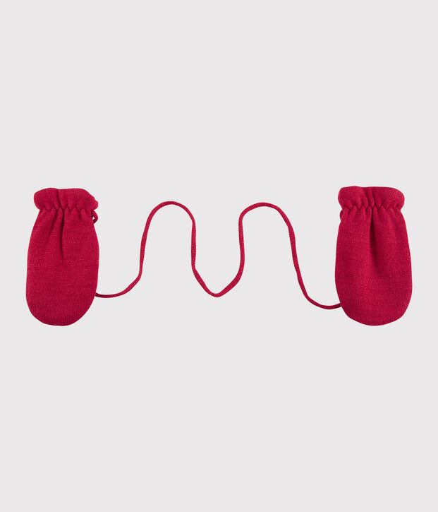 Manoplas para beb&eacute; con forro de microfibra polar rojo