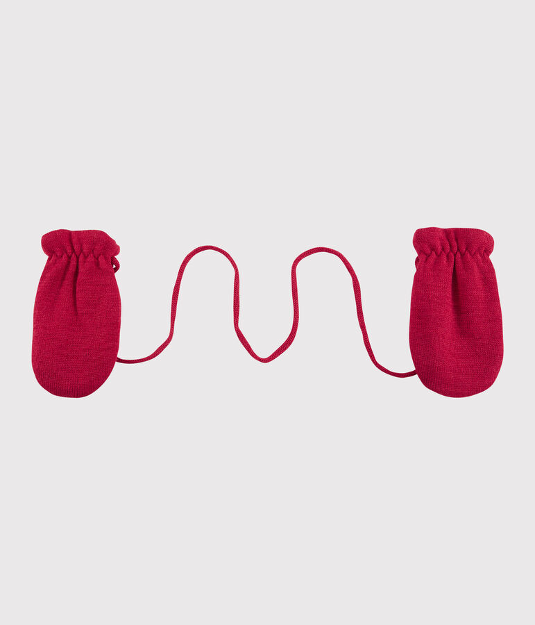 Manoplas para beb&eacute; con forro de microfibra polar rojo