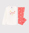 Pijama de estrellas de niña de algodón blanco MARSHMALLOW/rosa PEACHY