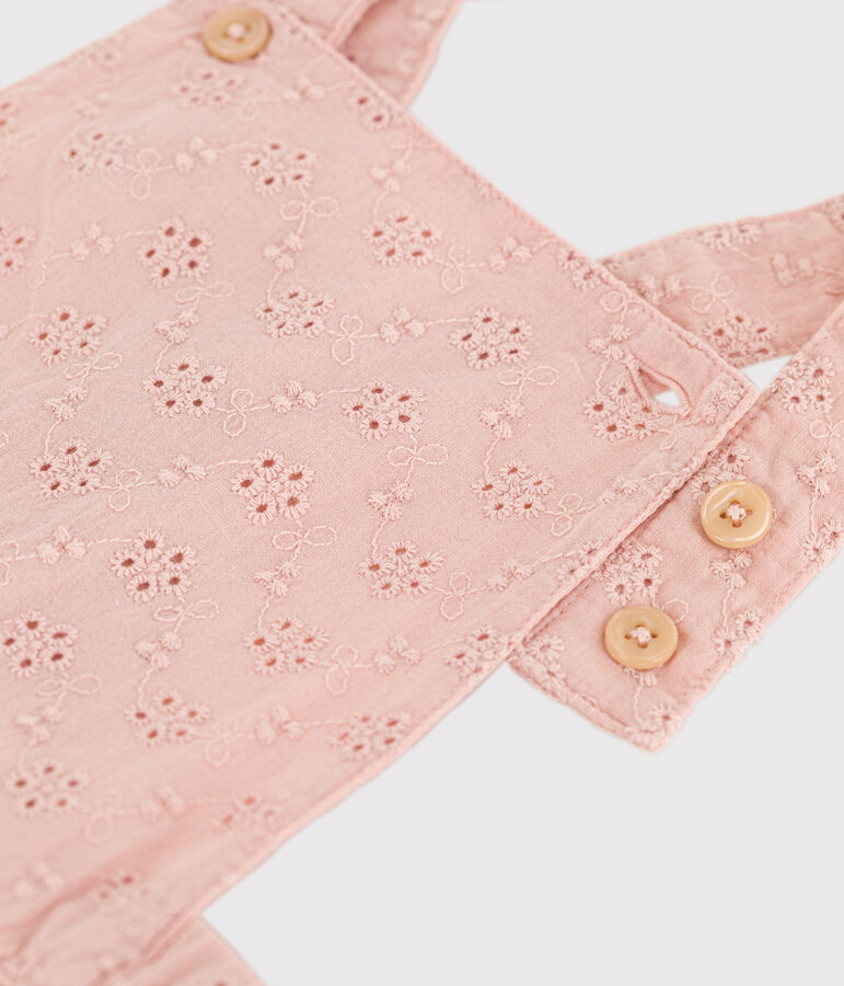 Peto corto de bordado ingl&eacute;s para beb&eacute; rosa