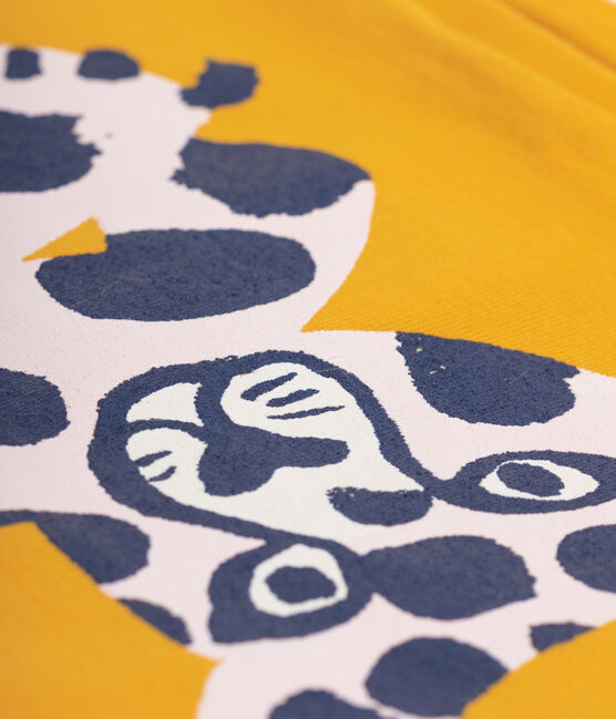 Camiseta de manga larga de algodón de niña amarillo BOUDOR