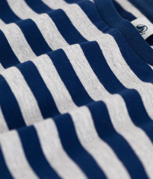 Camiseta LE BOXY de algod&oacute;n para mujer azul/gris